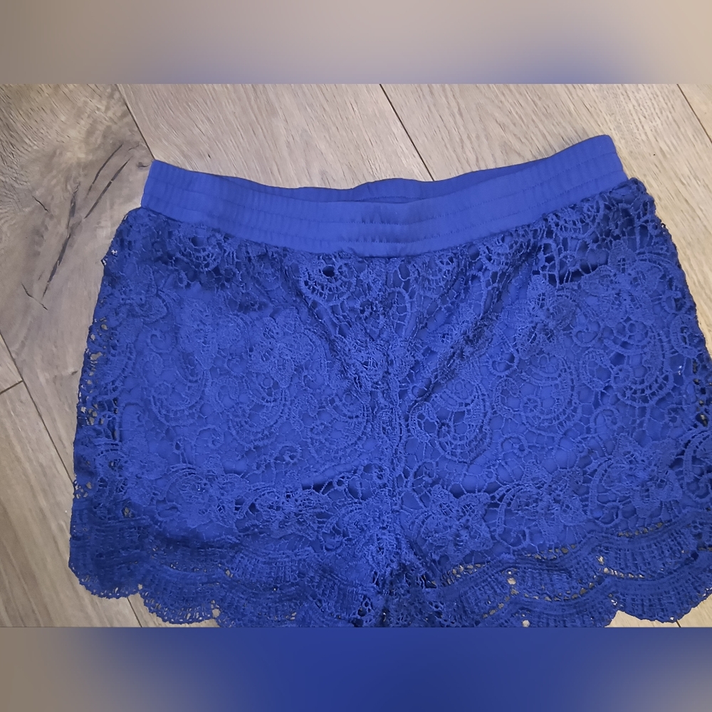Royal Blue Lace Shinestar Elastic Shorts (Size XL) - Picture 5 of 11
